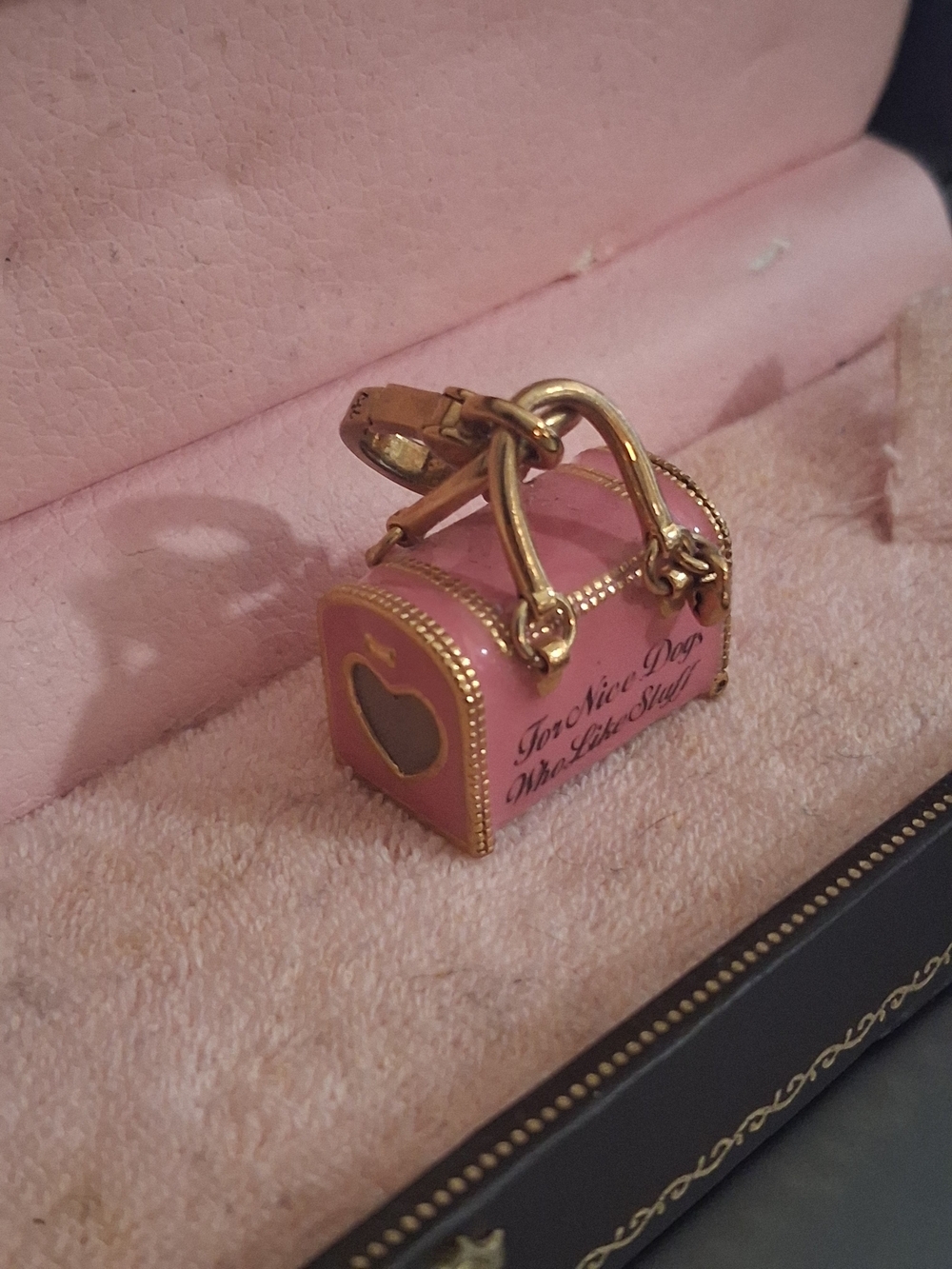 Vintage Juicy Couture Pink Dog Carrier Charm